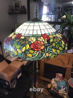 Tiffany style stained glass floor lamp vintage