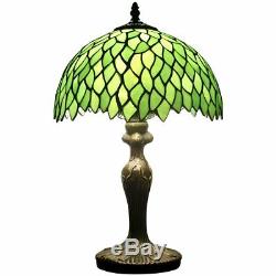 Tiffany style wisteria table lamp light S523 series 18 inch tall green shade E26