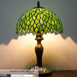 Tiffany style wisteria table lamp light S523 series 18 inch tall green shade E26