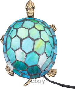 Tortoise Lamp Tiffany Style Turtle Lamp Sea Blue Stained Glass Side Table Lamp S