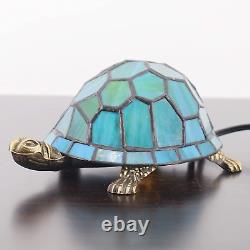 Tortoise Lamp Tiffany Style Turtle Lamp Sea Blue Stained Glass Side Table Lamp S