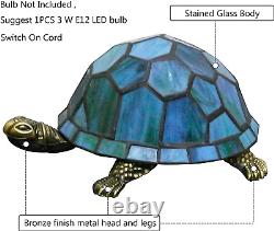 Tortoise Lamp Tiffany Style Turtle Lamp Sea Blue Stained Glass Side Table Lamp S