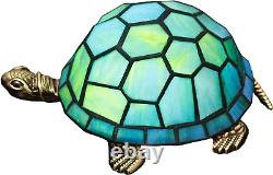 Tortoise Lamp Tiffany Style Turtle Lamp Sea Blue Stained Glass Side Table Lamp S