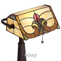 Traditional Piano Banker Desk Table Lamp 17 Outlet Bronze Tiffany Glass Bedroom