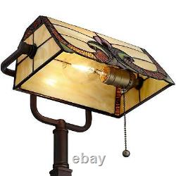 Traditional Piano Banker Desk Table Lamp 17 Outlet Bronze Tiffany Glass Bedroom