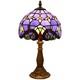 Tuomoxte Tiffany Style Table Lamp Blue Baroque Style Stained Glass Lamp 8 Inc