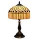 Tuomoxte Tiffany Table Lamp, Gold Stripe Stained Glass Shade Bedside Table La