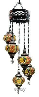 Turkish Moroccan Colored Stained Glass Chandelier Mosaic Ceiling Lamp Home Decor