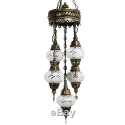 Turkish Moroccan Style Mosaic Hanging Lamp Ceiling Light 5 Medium Globe