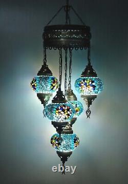 Turkish Pendant Lamp, Asylove Mosaic Moroccan Pendant Lamp, Hanging Chandeliers