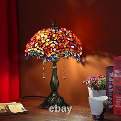 Turkish lamp Agate Amber Stained Glass Table Lamp 12X12X19 Inches with 2LED Bulb