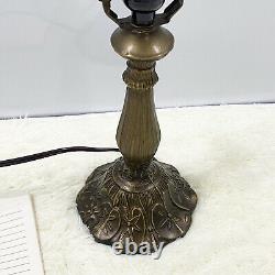 US Tiffany Table Lamp Yellow Stained Glass Bedside Desk Light for Home 18 Tall