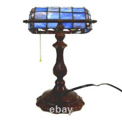Unique Tiffany Style Stained Glass Banker's Desk Lamp With Geode slices PU only