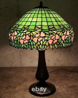 Unusual Handel / Unique Periwinkle Arts & Crafts Leaded Stained Glass Lamp