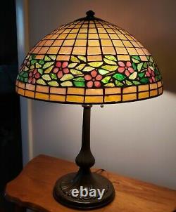 Unusual Handel / Unique Periwinkle Arts & Crafts Leaded Stained Glass Lamp