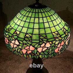 Unusual Handel / Unique Periwinkle Arts & Crafts Leaded Stained Glass Lamp