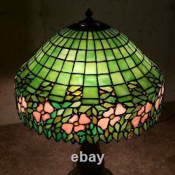 Unusual Handel / Unique Periwinkle Arts & Crafts Leaded Stained Glass Lamp