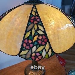 Unusual Handel / Unique Periwinkle Arts & Crafts Leaded Stained Glass Lamp