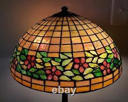 Unusual Handel / Unique Periwinkle Arts & Crafts Leaded Stained Glass Lamp