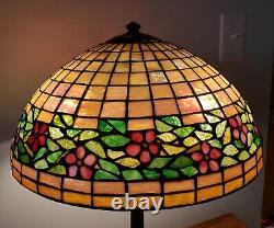 Unusual Handel / Unique Periwinkle Arts & Crafts Leaded Stained Glass Lamp