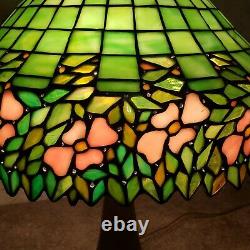 Unusual Handel / Unique Periwinkle Arts & Crafts Leaded Stained Glass Lamp