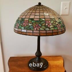 Unusual Handel / Unique Periwinkle Arts & Crafts Leaded Stained Glass Lamp