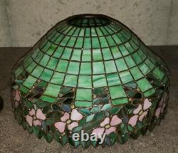 Unusual Handel / Unique Periwinkle Arts & Crafts Leaded Stained Glass Lamp