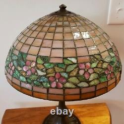 Unusual Handel / Unique Periwinkle Arts & Crafts Leaded Stained Glass Lamp