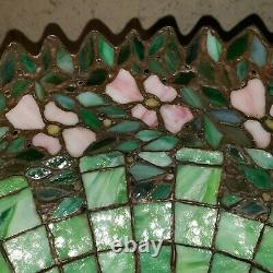 Unusual Handel / Unique Periwinkle Arts & Crafts Leaded Stained Glass Lamp