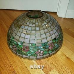 Unusual Handel / Unique Periwinkle Arts & Crafts Leaded Stained Glass Lamp