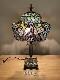 Unusual Tiffany Style Stained Glass Lamp