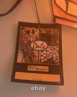 VTG Pink Stained Glass Dale Tiffany Swan Bird Iridescent Night Light Lamp NWT