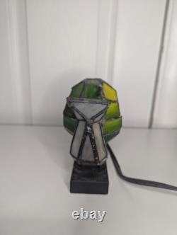 VTG Stained Glass Tiffany Style Green Snail Slug Night Light Table Lamp Metal