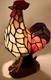 Vtg Tiffany Style Stained Glass Chicken Rooster Farmhouse Table Lamp 11 H