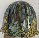 Vtg Tiffany Style Stained Glass Lamp Shade, 18 Diameter, 15 Height, Rare Shape