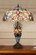 Victorian Stained Glass Table Desk Lamp Tiffany Style Double Lit