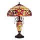 Victorian Stained Glass Table Desk Lamp Tiffany Style Double Lit