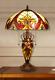 Victorian Stained Glass Table Desk Lamp Tiffany Style Double Lit