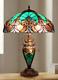 Victorian Stained Glass Table Desk Lamp Tiffany Style Double Lit