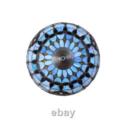 Victorian Stained Glass Table Desk Lamp Tiffany Style Double Lit