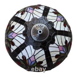 Victorian Stained Glass Table Desk Lamp Tiffany Style Double Lit 16 Shade