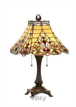 Victorian Style Stained Glass Table Lamp Tiffany Style Shade 16W