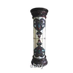 Victorian Style Tiffany Stained Glass Theme Pedestal Floor Table Lamp Desk Light