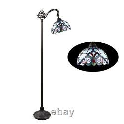 Victorian Tiffany-Style Stained Glass Floor Lamp, Dark Bronze, 11 Shade