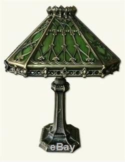 Victorian Trading Co Enchanted Gothic Green Stained Glass Desk Lamp 12 x 18
