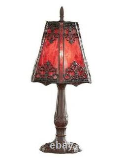 Victorian Trading Co Gothic Crimson Red Stained Glass Table Lamp