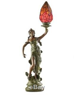 Victorian Trading Co Greek Muse Tiffany Style Stained Glass Table Lamp