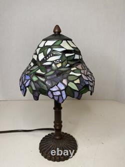 Vintage 13 Tiffany Style Wisteria Design Table Lamp Leaded Stained Glass