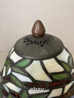 Vintage 13 Tiffany Style Wisteria Design Table Lamp Leaded Stained Glass