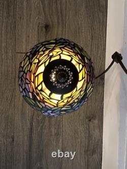 Vintage 13 Tiffany Style Wisteria Design Table Lamp Leaded Stained Glass